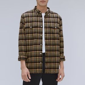 Everlane The Brushed Flannel Shirt In Beech Plaid